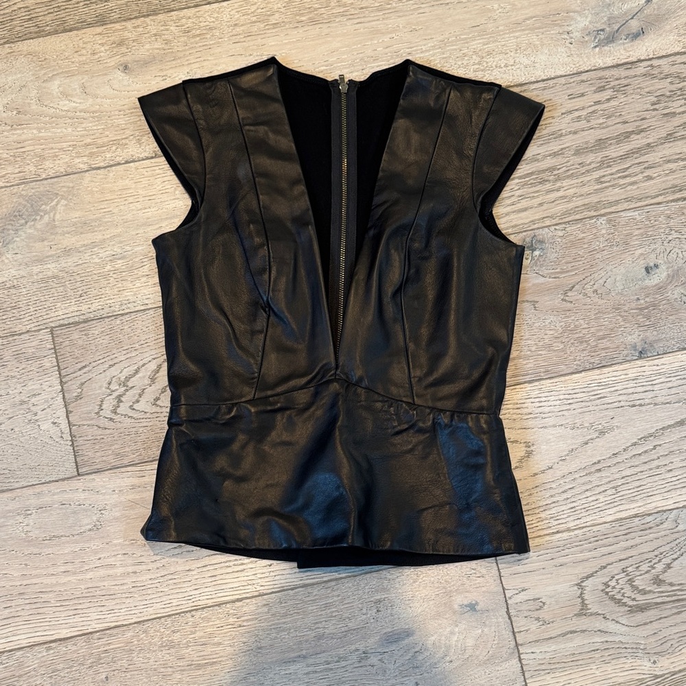 Mason leather low cut top